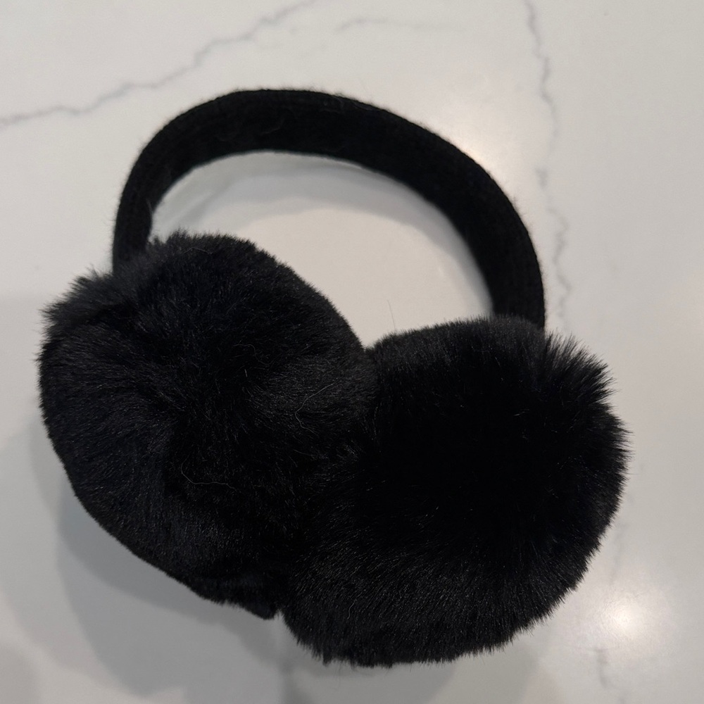 AEROSOLES Black Faux Fur Earmuffs
